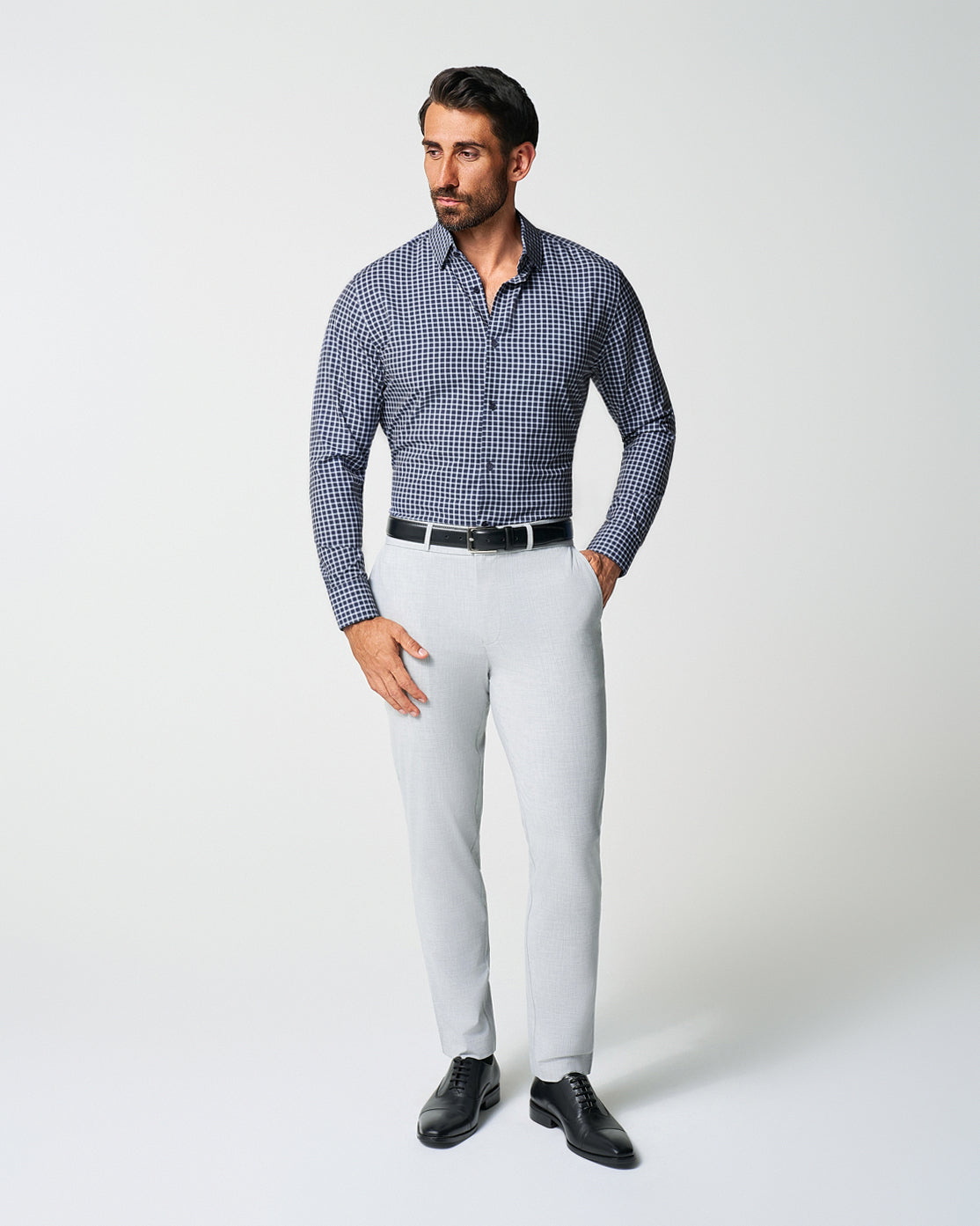 State & Liberty "The Callahan" Blue and White Mini Plaid