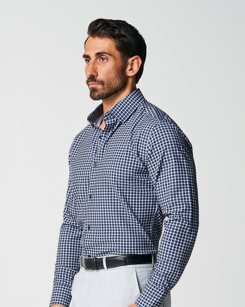 State & Liberty "The Callahan" Blue and White Mini Plaid