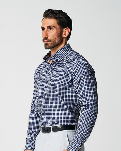 State & Liberty "The Callahan" Blue and White Mini Plaid