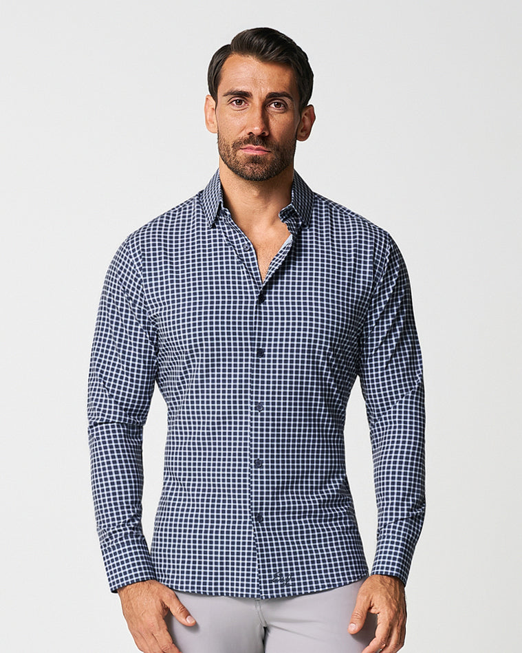 State & Liberty "The Callahan" Blue and White Mini Plaid