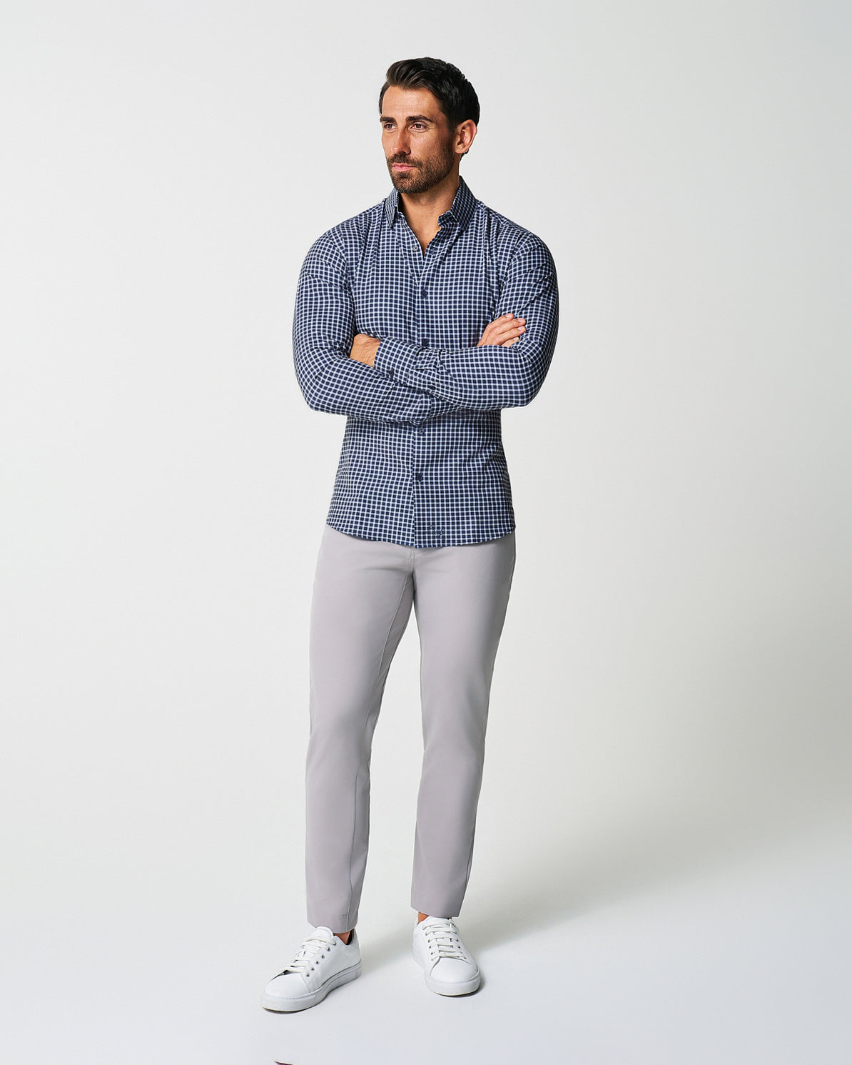 State & Liberty "The Callahan" Blue and White Mini Plaid