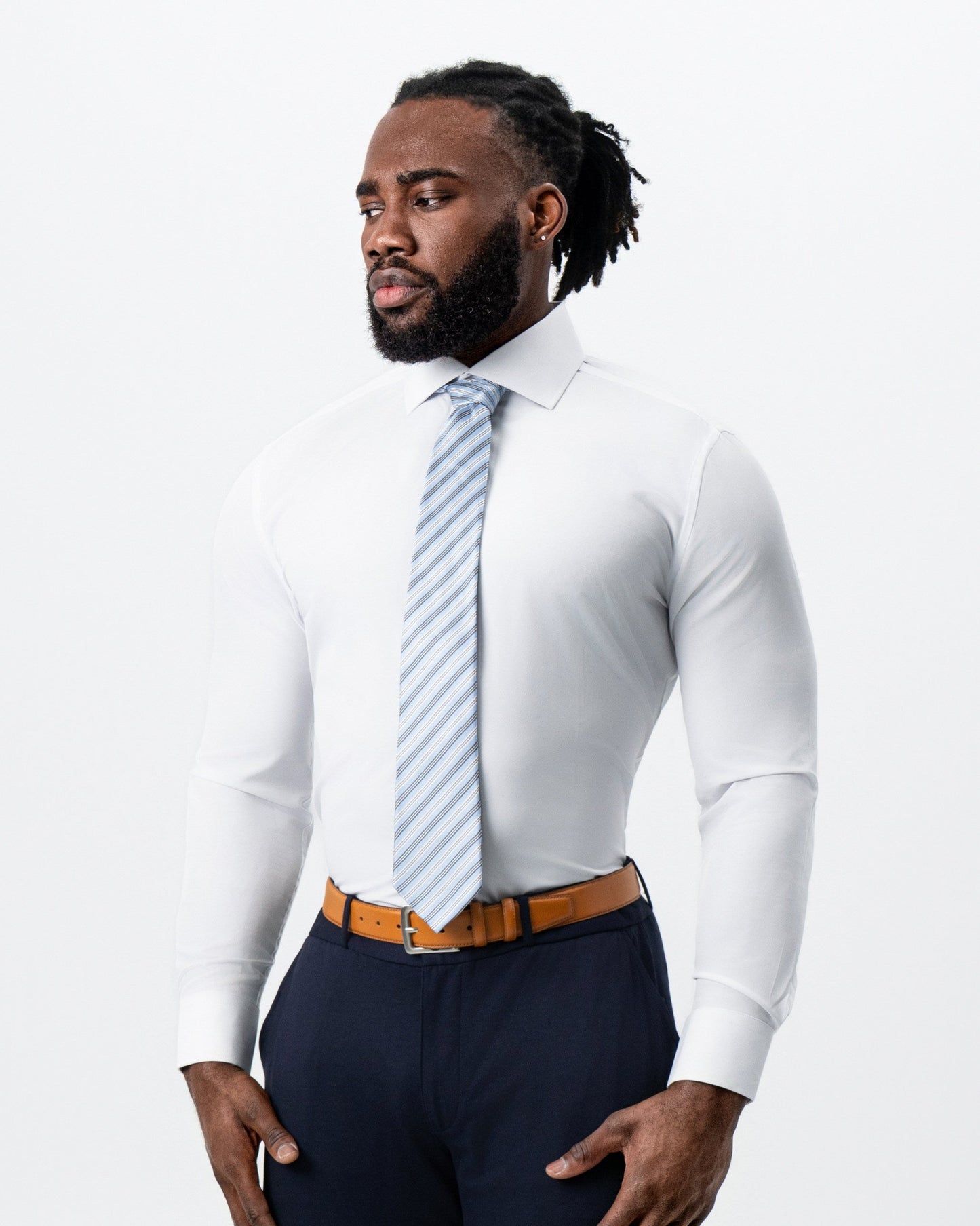 State & Liberty "The Springer" Solid White - Spread Collar