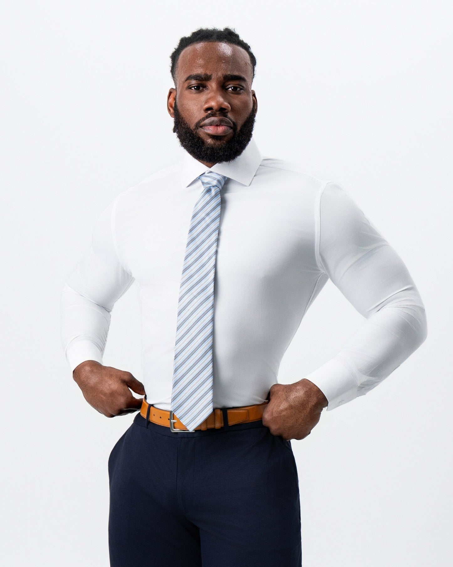 State & Liberty "The Springer" Solid White - Spread Collar