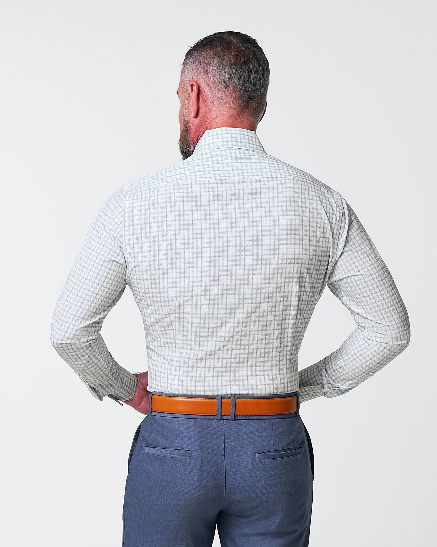 State & Liberty "The Amber" Grey & Light Green Mid Check