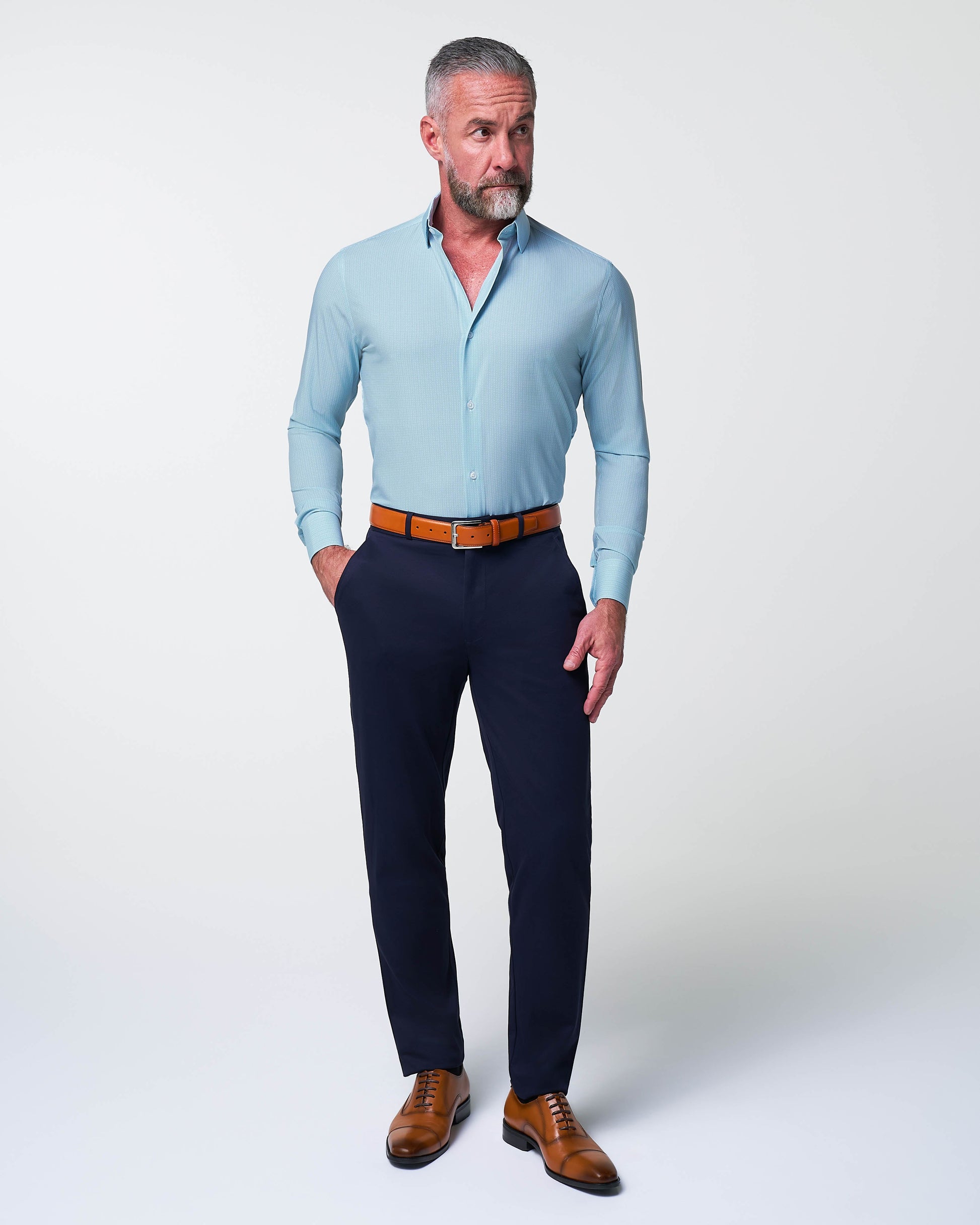 State & Liberty "The Atlas" Mint, Blue & White Mini Check