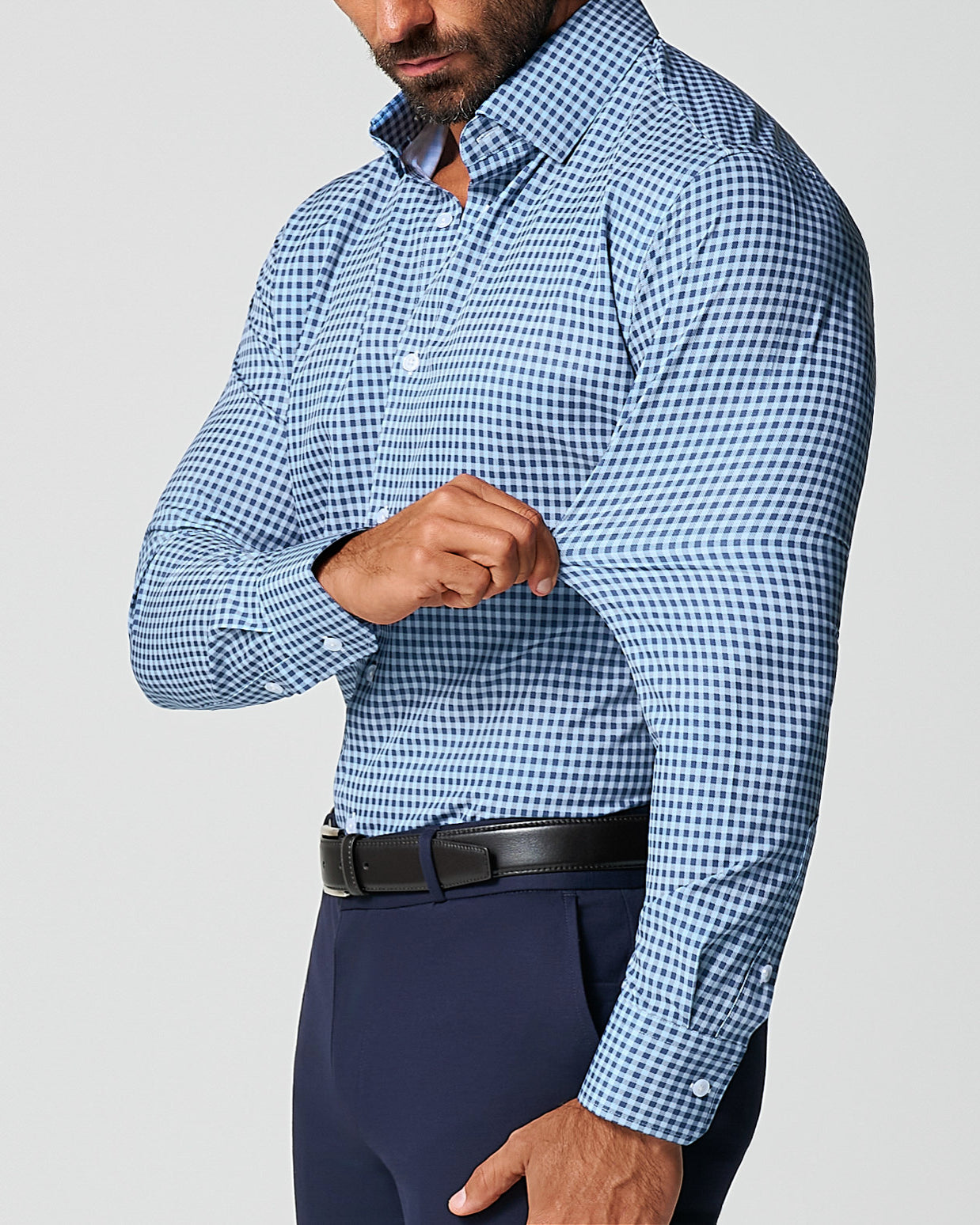 State & Liberty "The Brooklyn" Navy & Light Blue Gingham