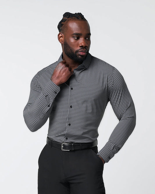 State & Liberty "The Bryson" Dark Grey and Black Gingham