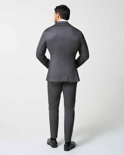 State & Liberty Athletic Fit Stretch Suit - Grey & Black Houndstooth