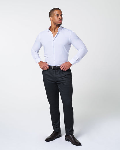 State & Liberty Athletic Fit Stretch Suit - Midnight Navy & Blue Microcheck