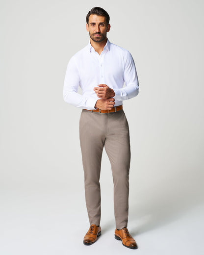 State & Liberty Athletic Fit Stretch Suit - Tan Herringbone