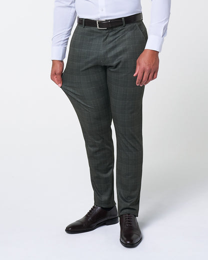 State & Liberty Athletic Fit Stretch Suit - Charcoal Plaid