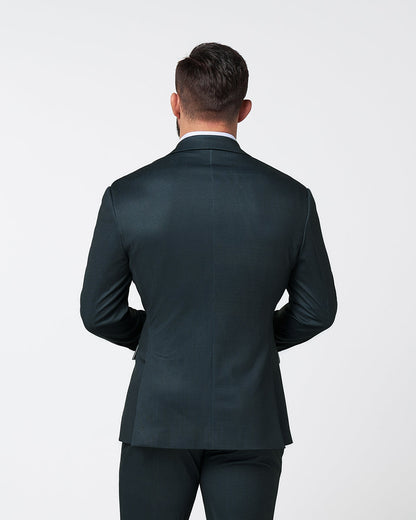 State & Liberty Athletic Fit Stretch Suit - Navy and Light Blue Microcheck