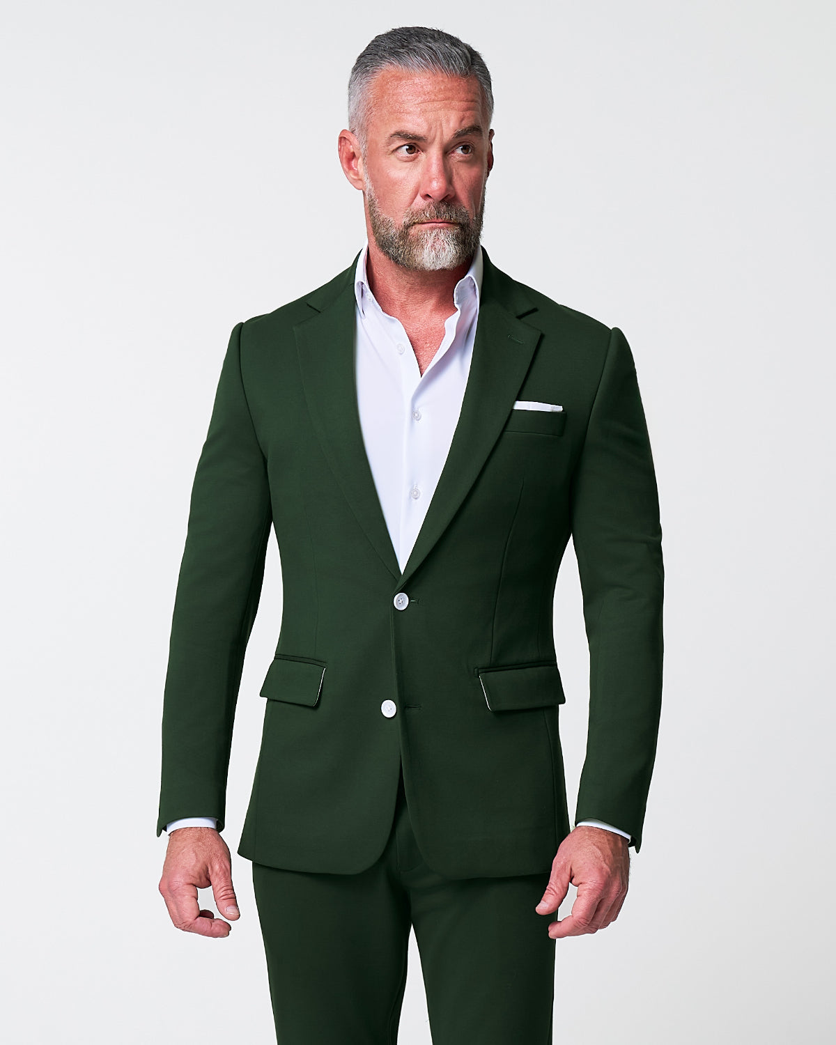 State & Liberty Athletic Fit Stretch Suit - Solid Pine