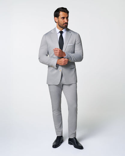 State & Liberty Athletic Fit Stretch Suit - Solid Light Grey