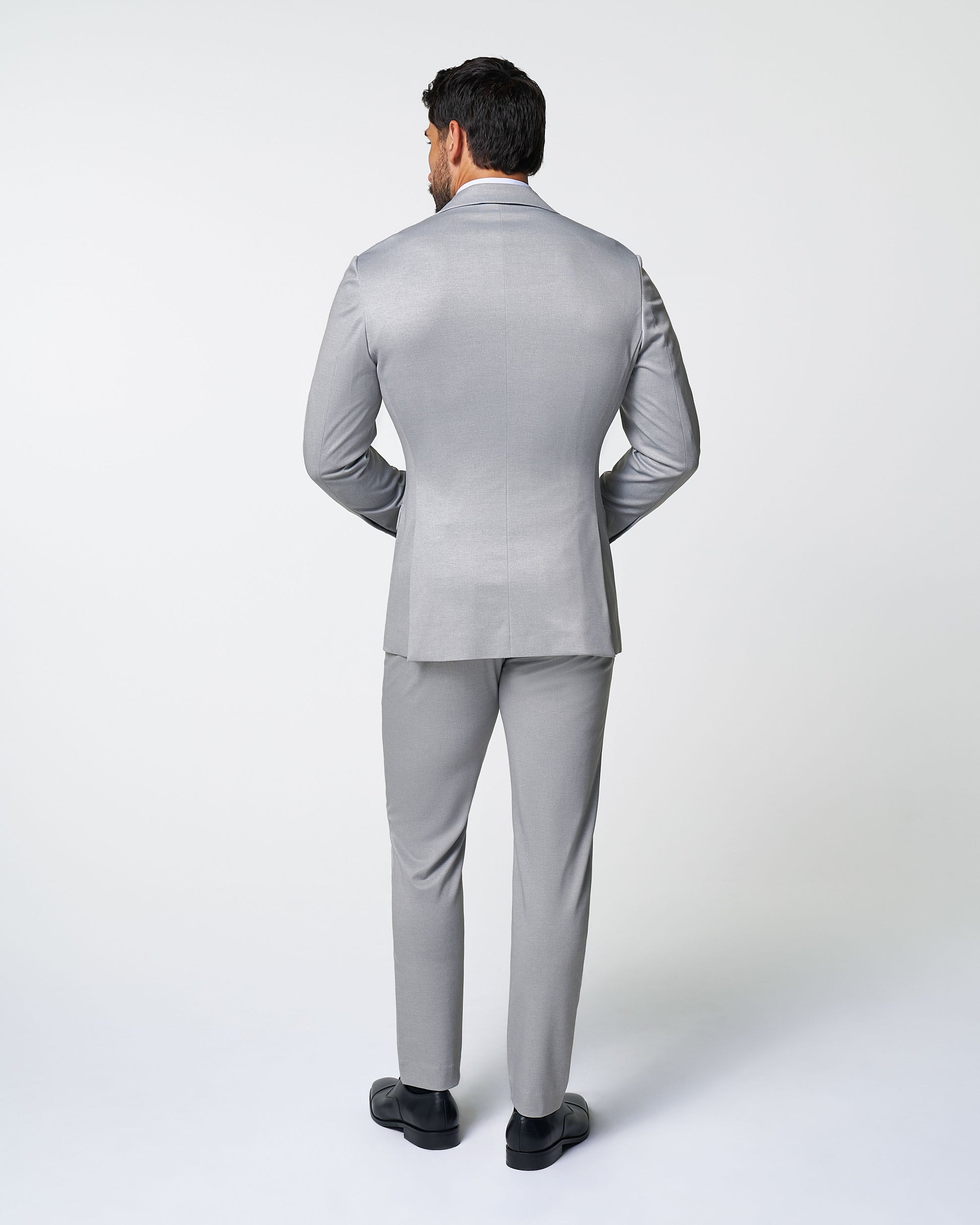 State & Liberty Athletic Fit Stretch Suit - Solid Light Grey