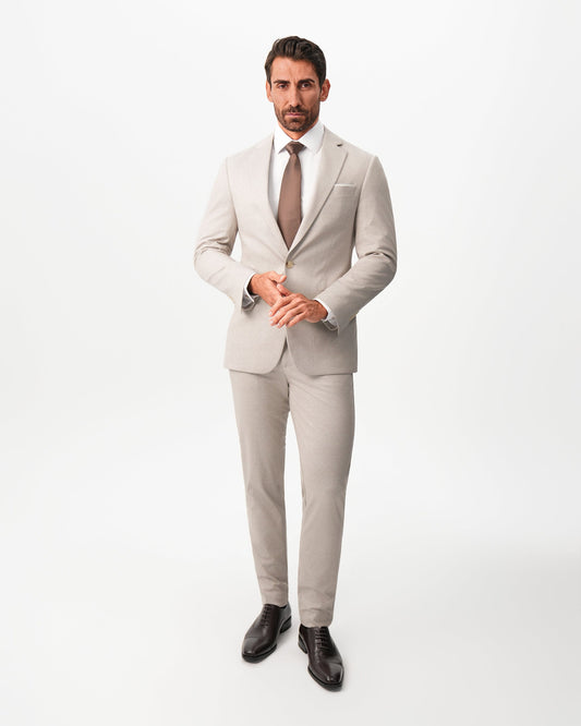 State & Liberty Athletic Fit Stretch Suit - Solid Tan