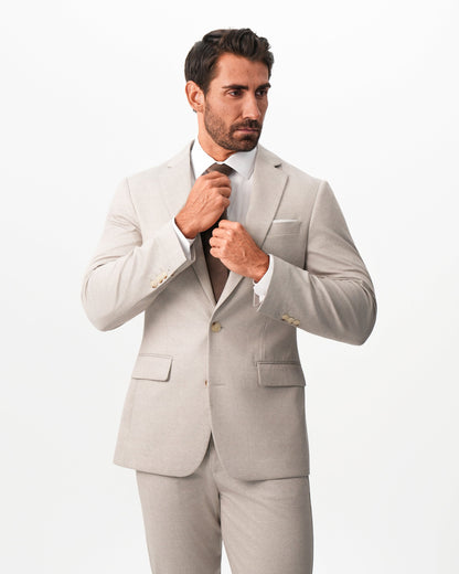 State & Liberty Athletic Fit Stretch Suit - Solid Tan