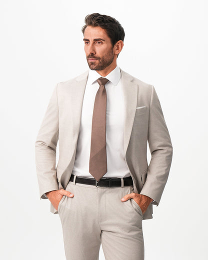 State & Liberty Athletic Fit Stretch Suit - Solid Tan