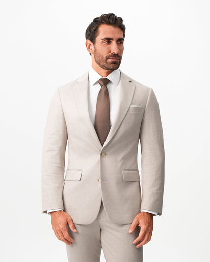 State & Liberty Athletic Fit Stretch Suit - Solid Tan