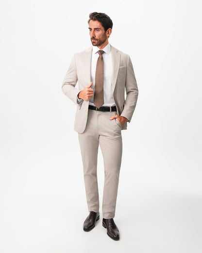 State & Liberty Athletic Fit Stretch Suit - Solid Tan