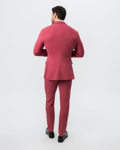 State & Liberty Athletic Fit Stretch Suit - Solid Crimson