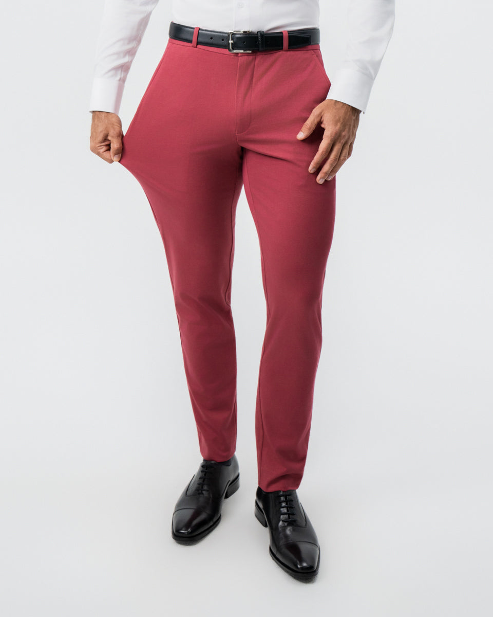 State & Liberty Athletic Fit Stretch Suit - Solid Crimson