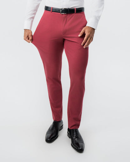 State & Liberty Athletic Fit Stretch Suit - Solid Crimson
