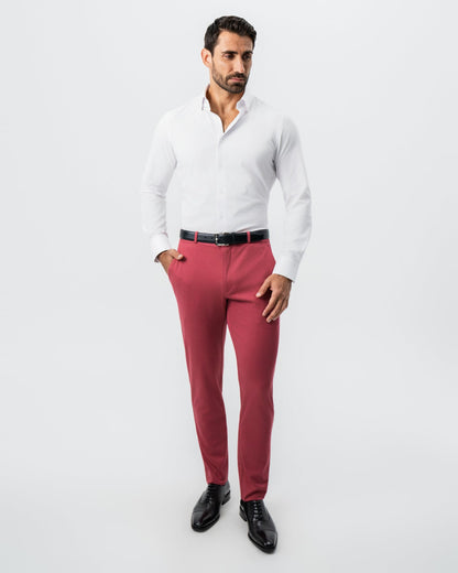 State & Liberty Athletic Fit Stretch Suit - Solid Crimson