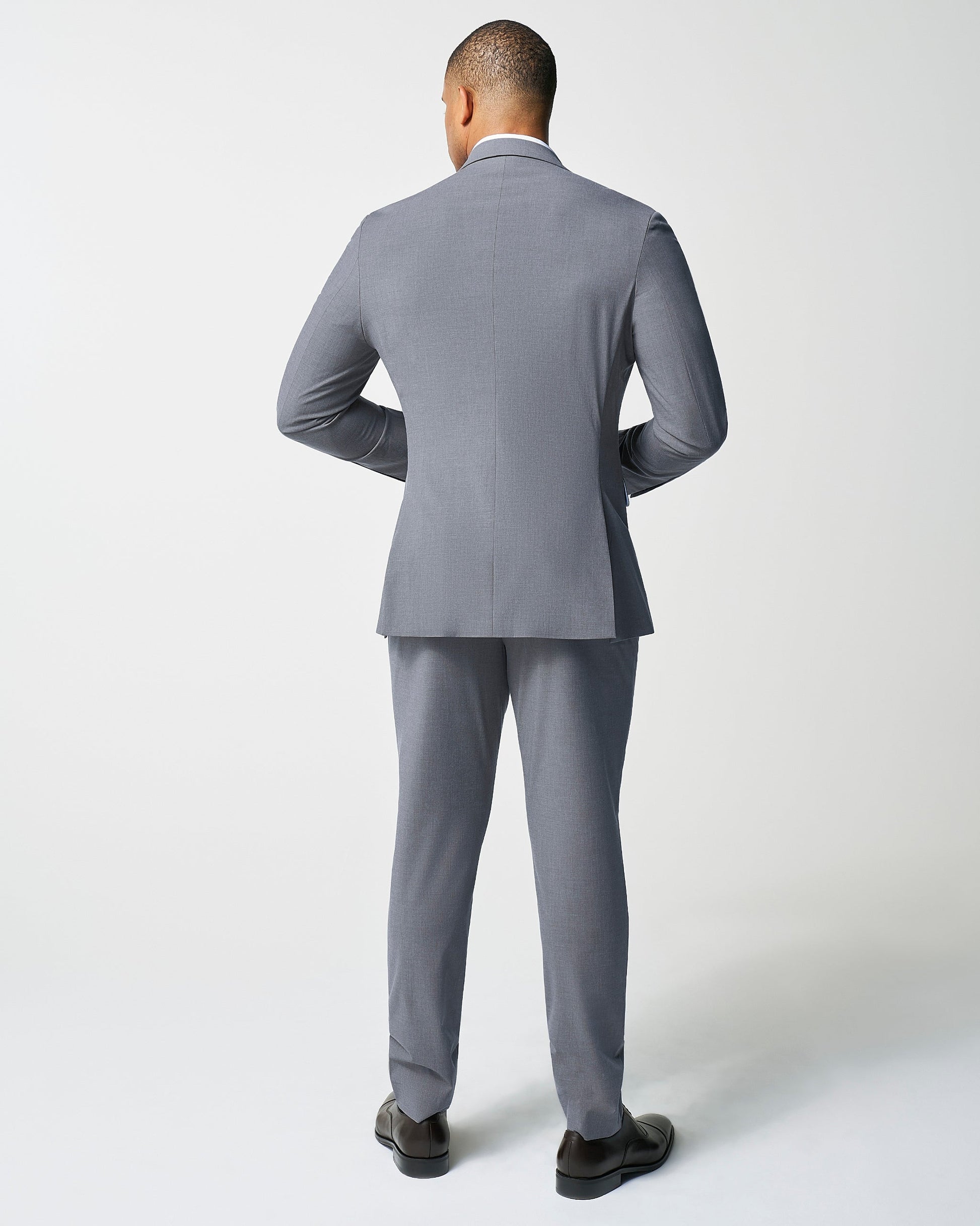 State & Liberty Athletic Fit Stretch Suit - Lightweight Heathered Smoked Grey