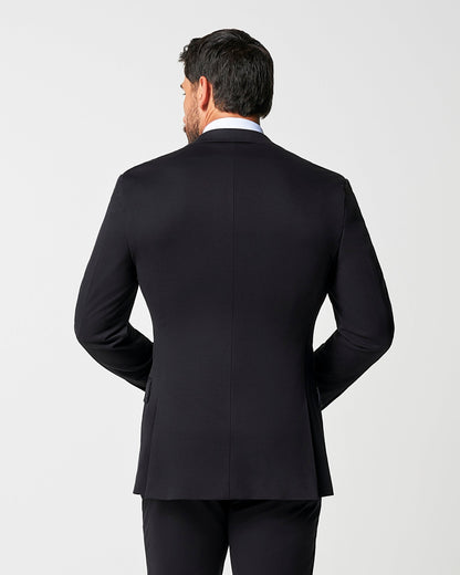 State & Liberty Athletic Fit Stretch Suit - Black Double Breasted