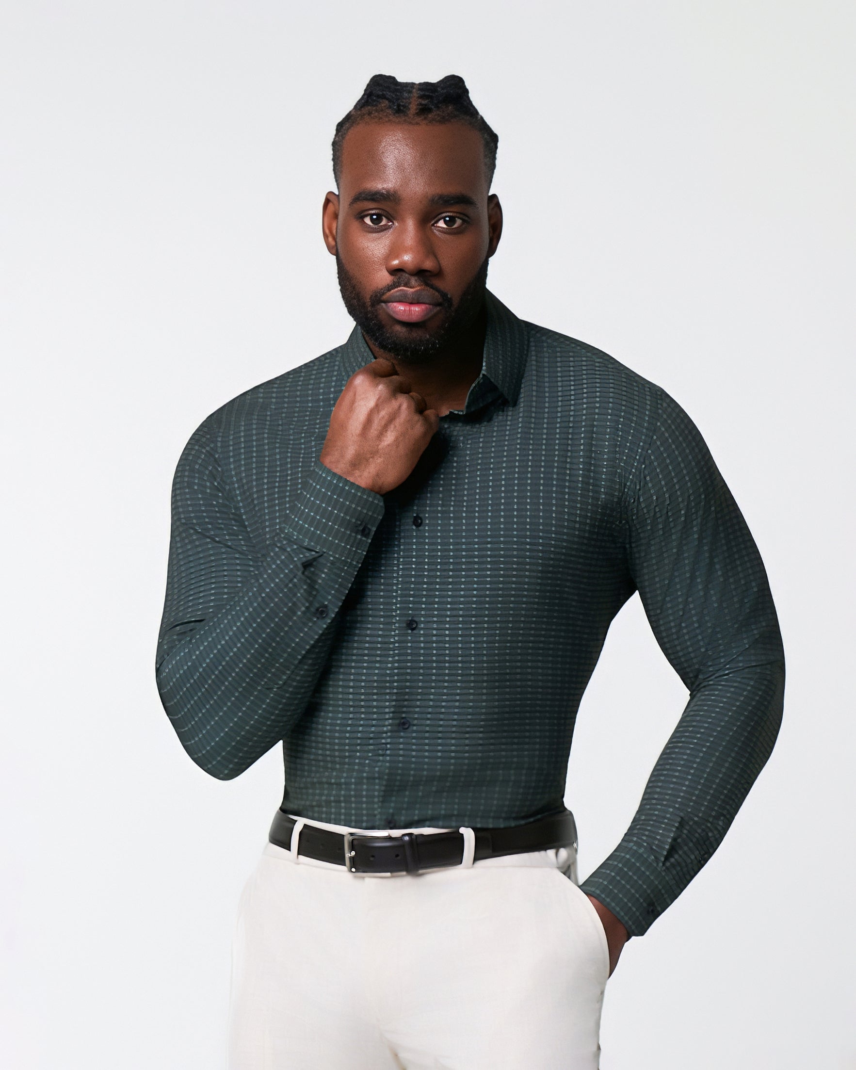 State & Liberty "The Colby" Dark Green & Mint Windowpane
