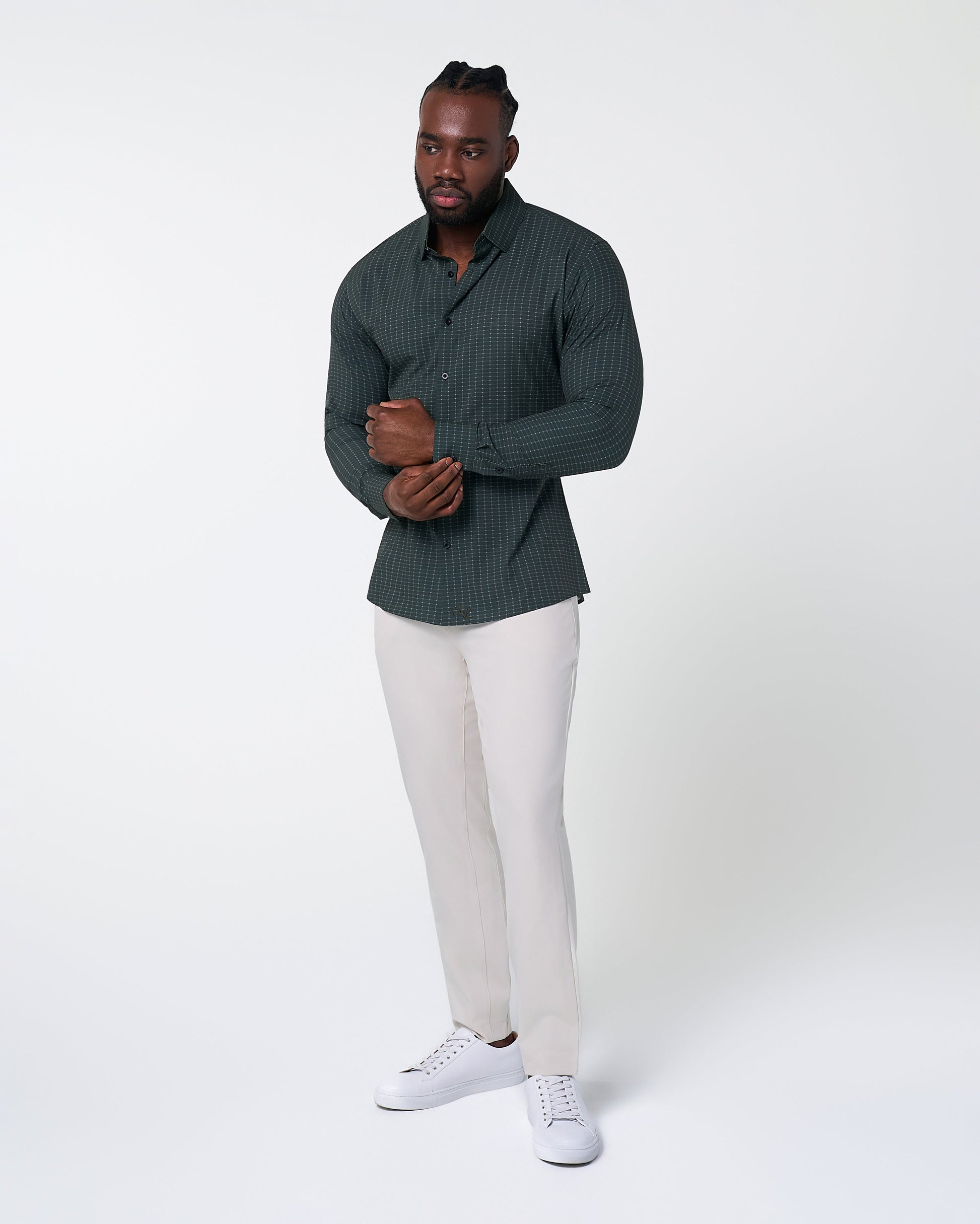 State & Liberty "The Colby" Dark Green & Mint Windowpane