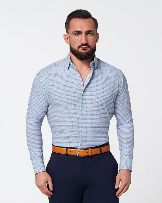 State & Liberty "The Dalton" Purple & Light Blue Windowpane