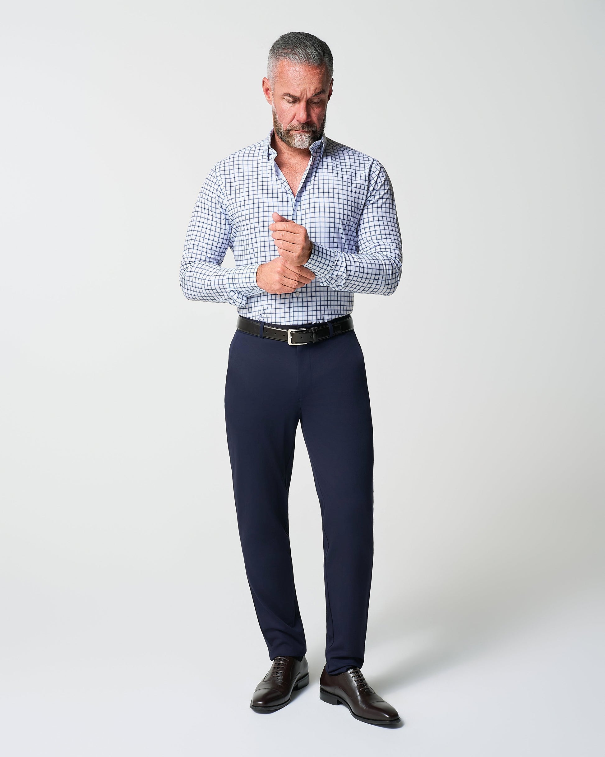 State & Liberty "The Elias" Light Navy Windowpane