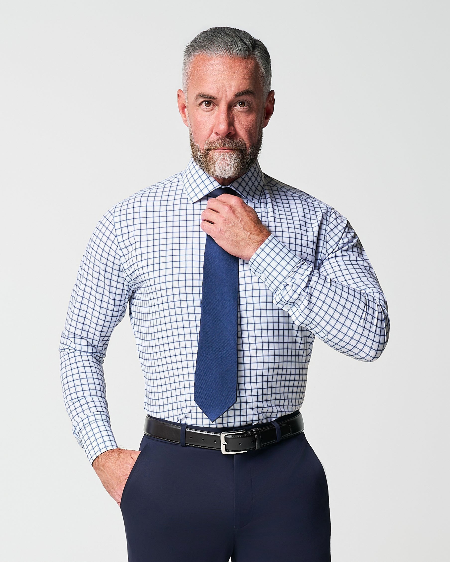 State & Liberty "The Elias" Light Navy Windowpane