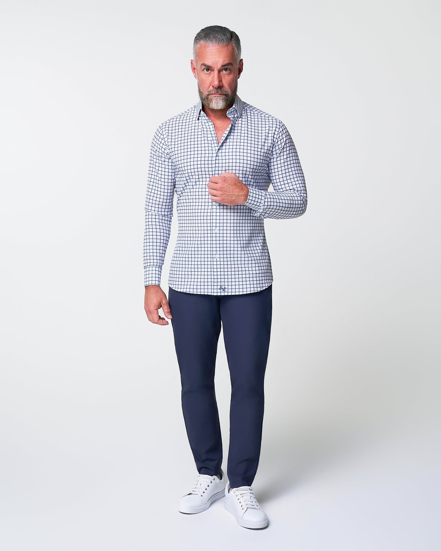 State & Liberty "The Elias" Light Navy Windowpane