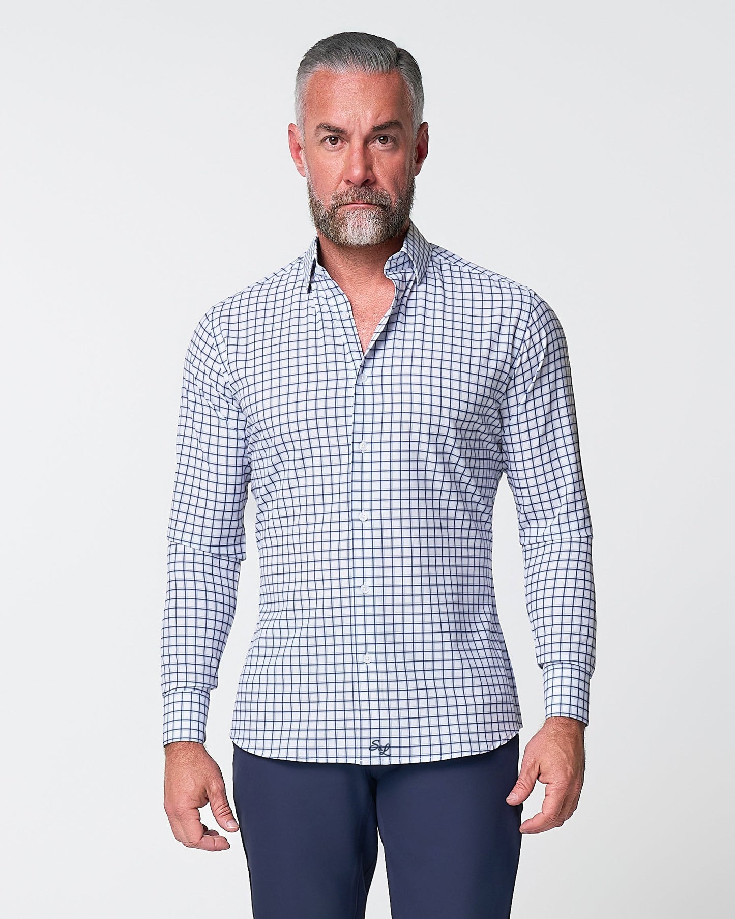 State & Liberty "The Elias" Light Navy Windowpane