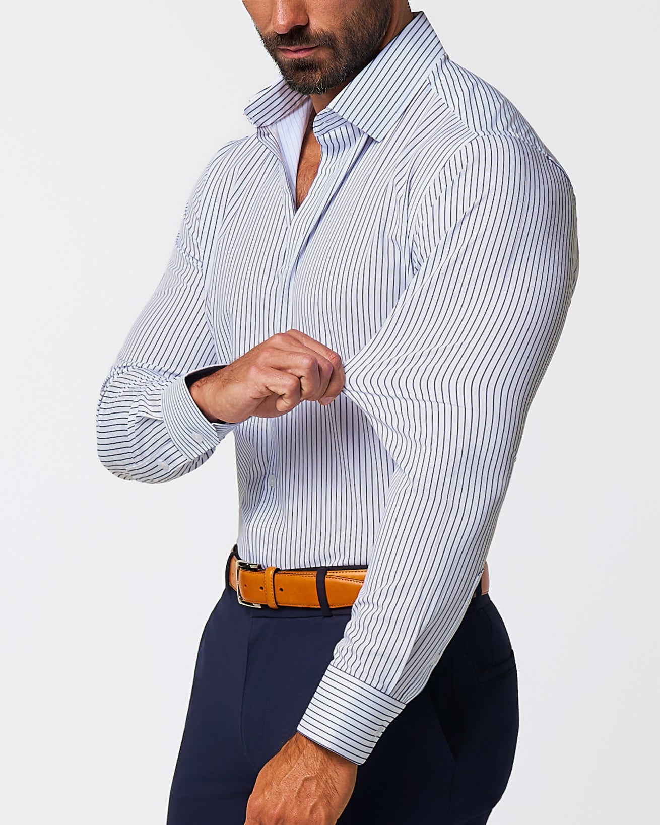 State & Liberty "The Hutton" Navy Pinstripe