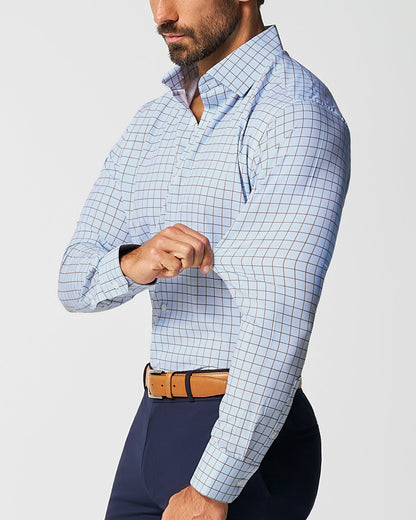 State & Liberty "The Marcus" Brown, White, & Light Blue Windowpane