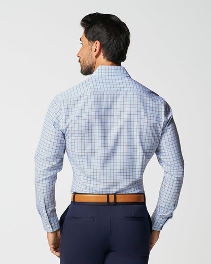 State & Liberty "The Marcus" Brown, White, & Light Blue Windowpane