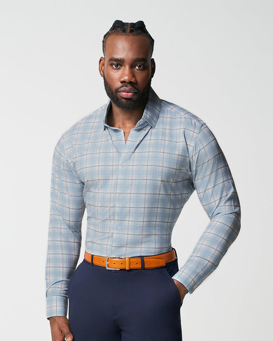 State & Liberty "The Mello" Light Blue & Grey Multi Plaid