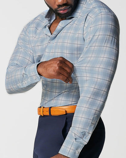 State & Liberty "The Mello" Light Blue & Grey Multi Plaid