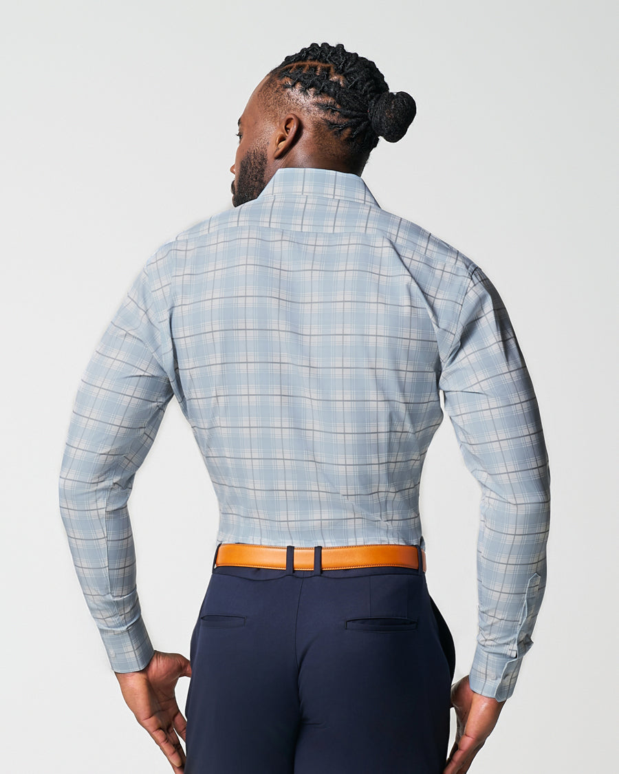 State & Liberty "The Mello" Light Blue & Grey Multi Plaid
