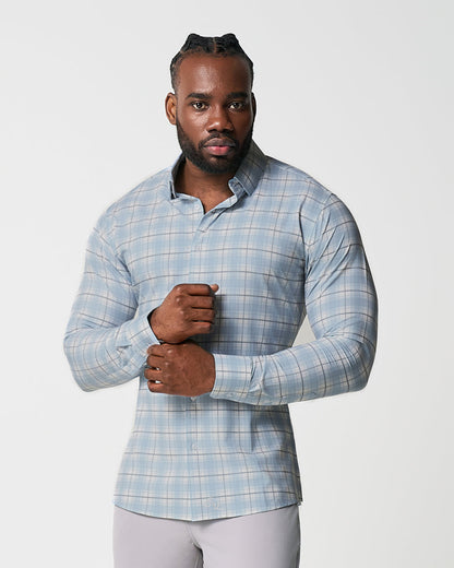 State & Liberty "The Mello" Light Blue & Grey Multi Plaid