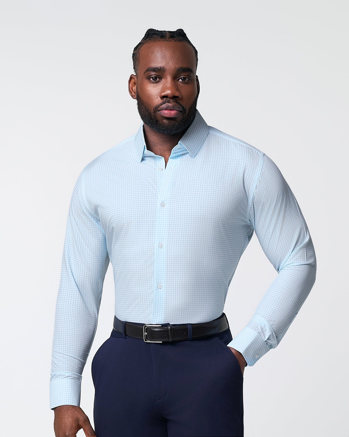 State & Liberty "The Nash" Baby Blue Gingham