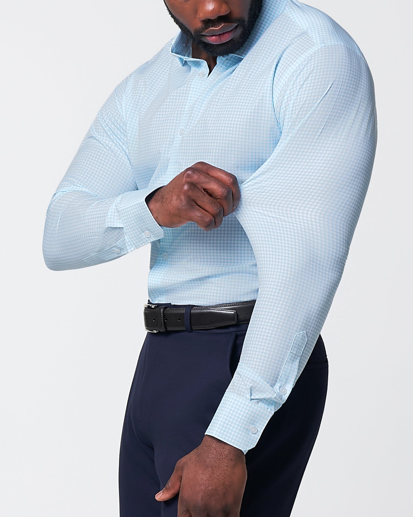 State & Liberty "The Nash" Baby Blue Gingham