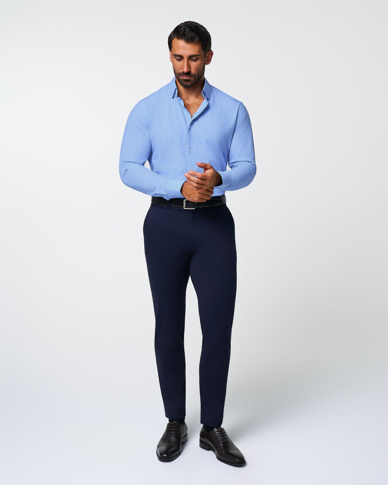 State & Liberty "The Reynolds" Powder Blue and Navy Windowpane