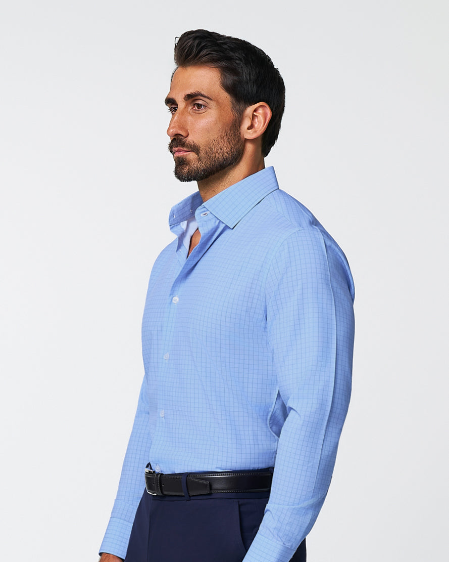 State & Liberty "The Reynolds" Powder Blue and Navy Windowpane