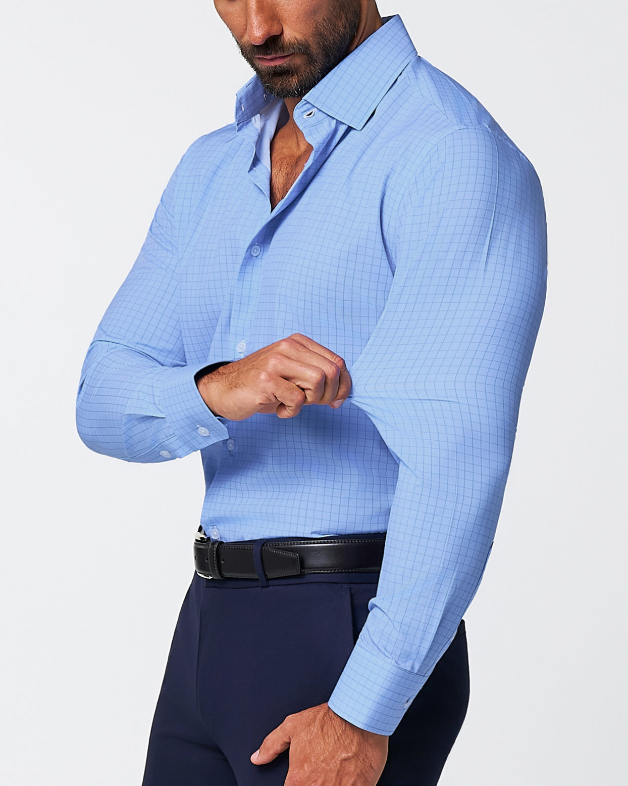 State & Liberty "The Reynolds" Powder Blue and Navy Windowpane