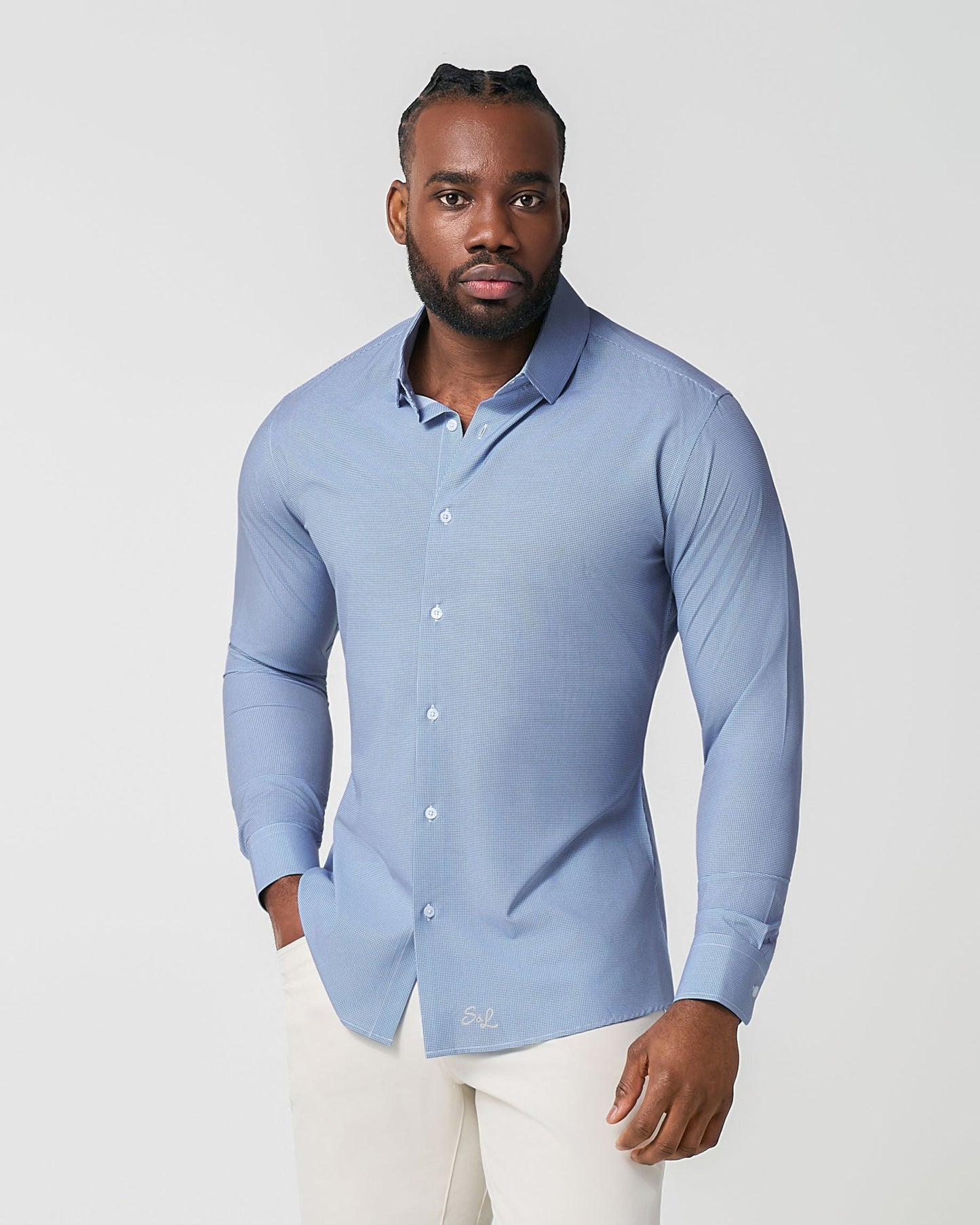 State & Liberty "The Rover" Blue Mini Windowpane